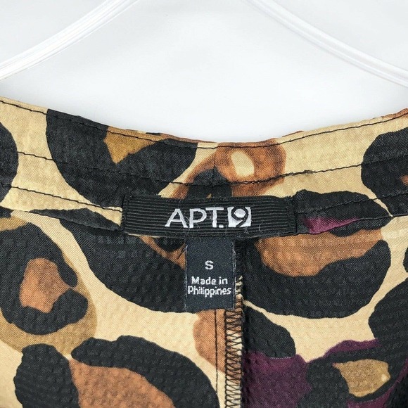 Apt. 9 Sleeveless Peplum Top Multicolor Print Pleated Scoop Neck Women's Size S - Picture 6 of 12